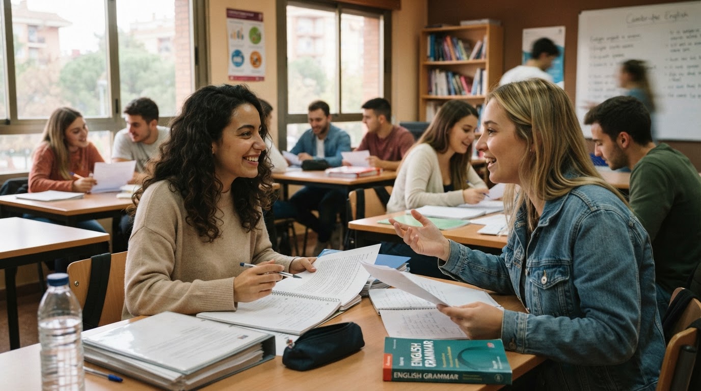 Candidatos preparando un examen Cambridge con apoyo especializado